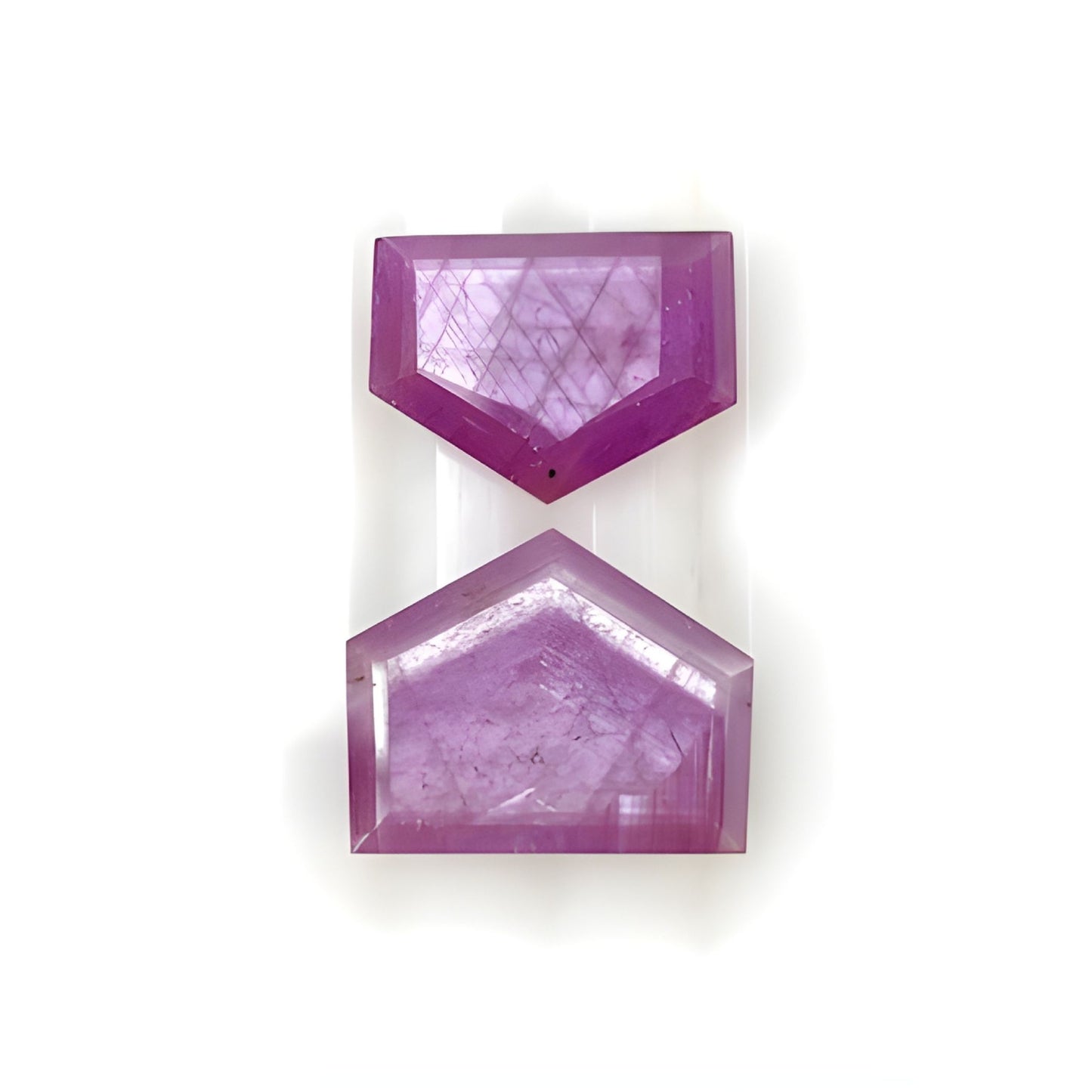 ruby uneven shape faceted cut