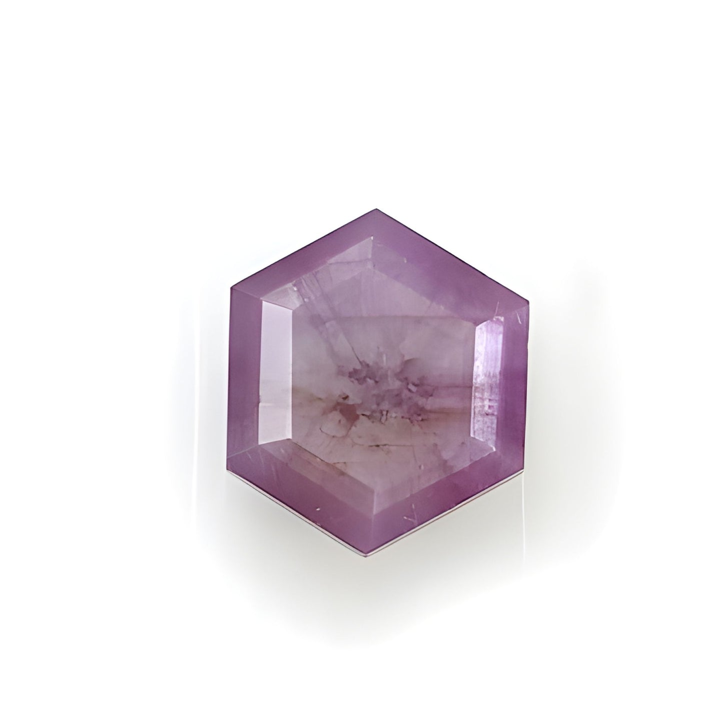 Raspberry Sapphire Hexagon Shape Faceted Cut