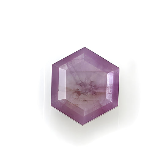 Raspberry Sapphire Hexagon Shape Faceted Cut