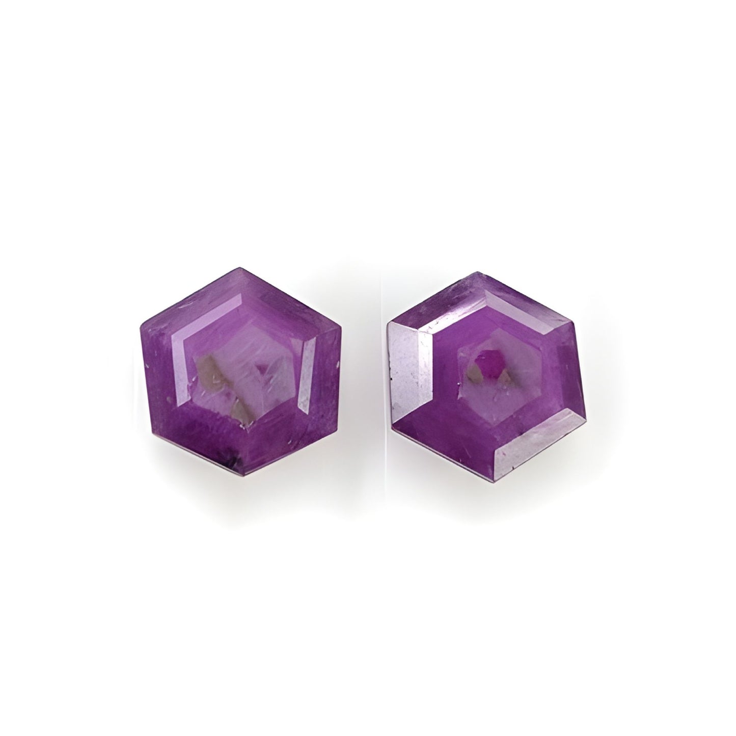 ruby hexagon shape step cut