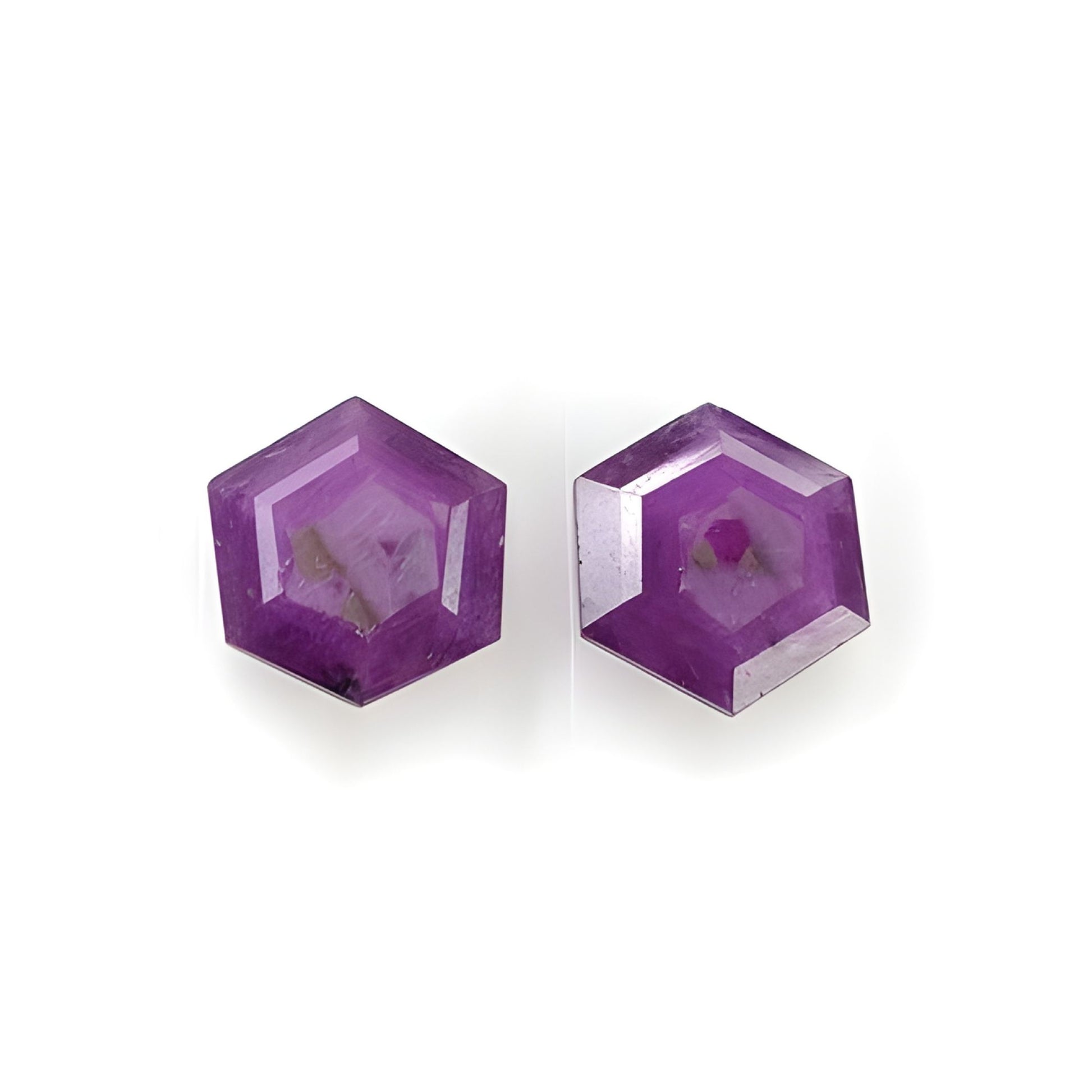 ruby hexagon shape step cut