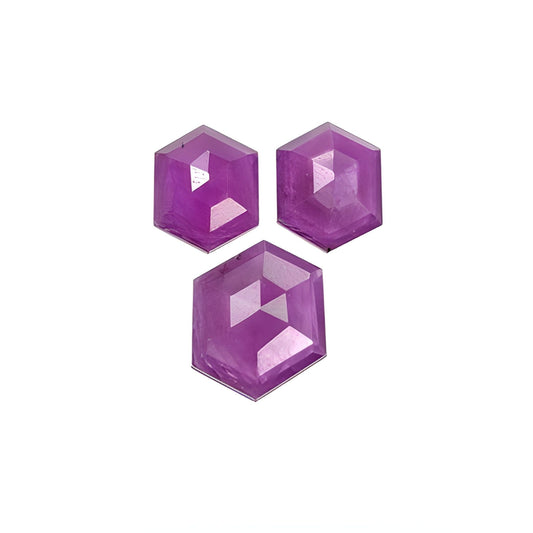 ruby hexagon shape step cut