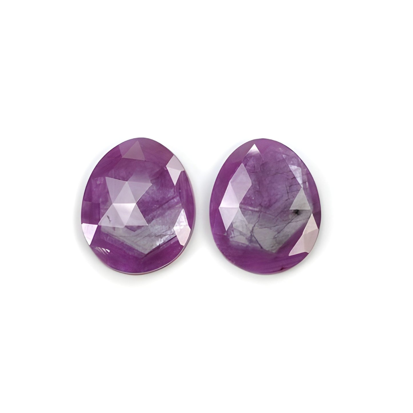 purple ruby egg shape rose cut