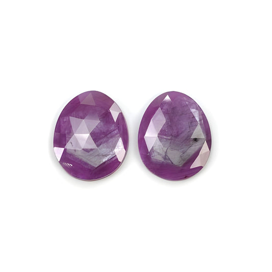 purple ruby egg shape rose cut