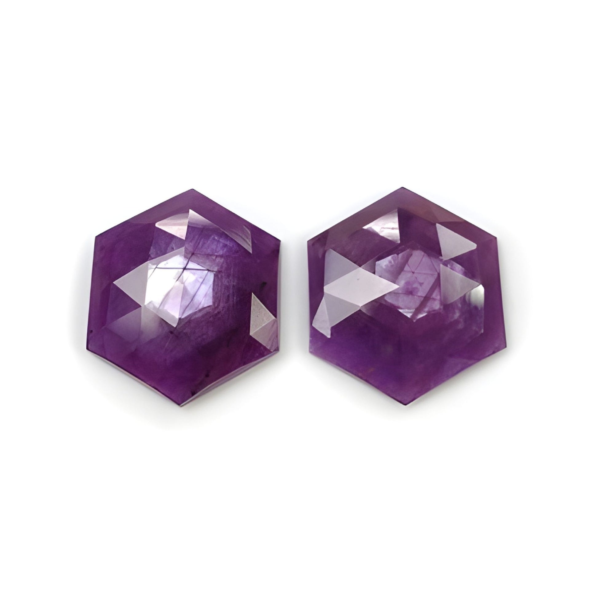 ruby hexagon shape rose cut