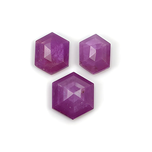 ruby hexagon shape step cut