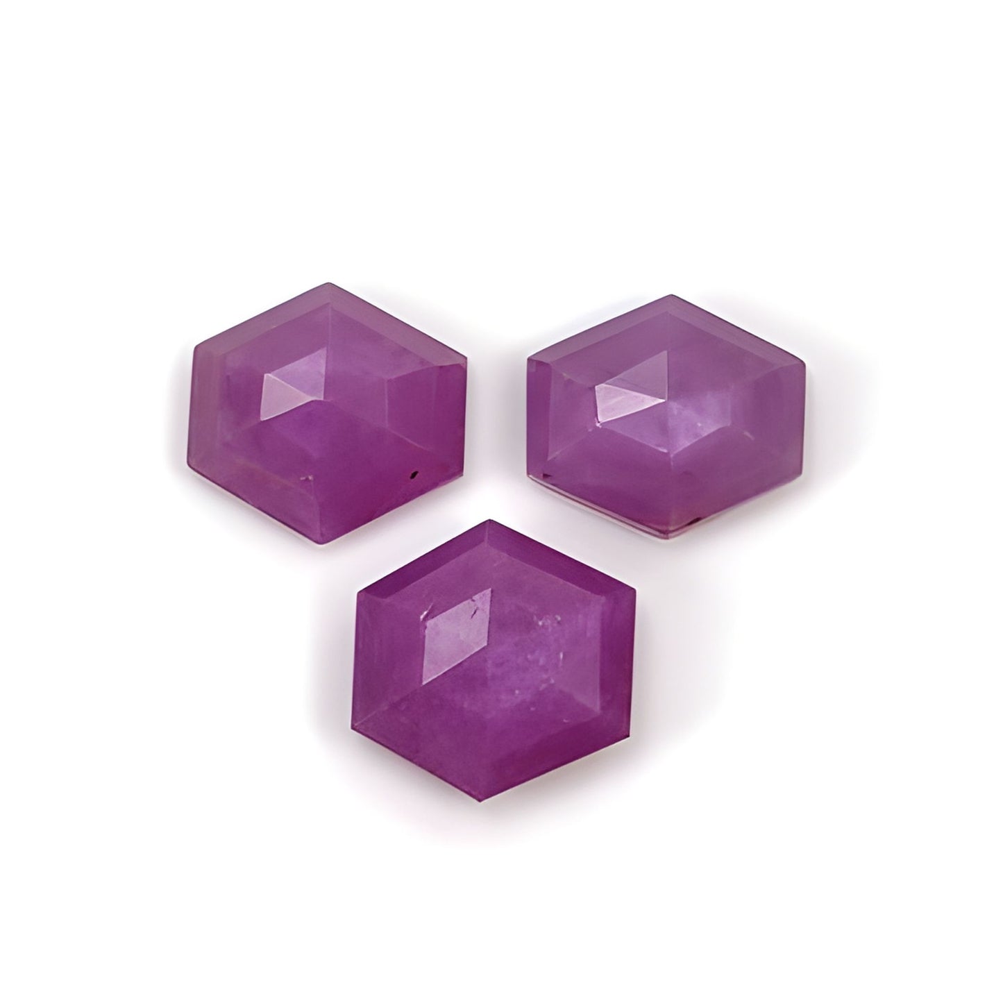 ruby hexagon shape step cut