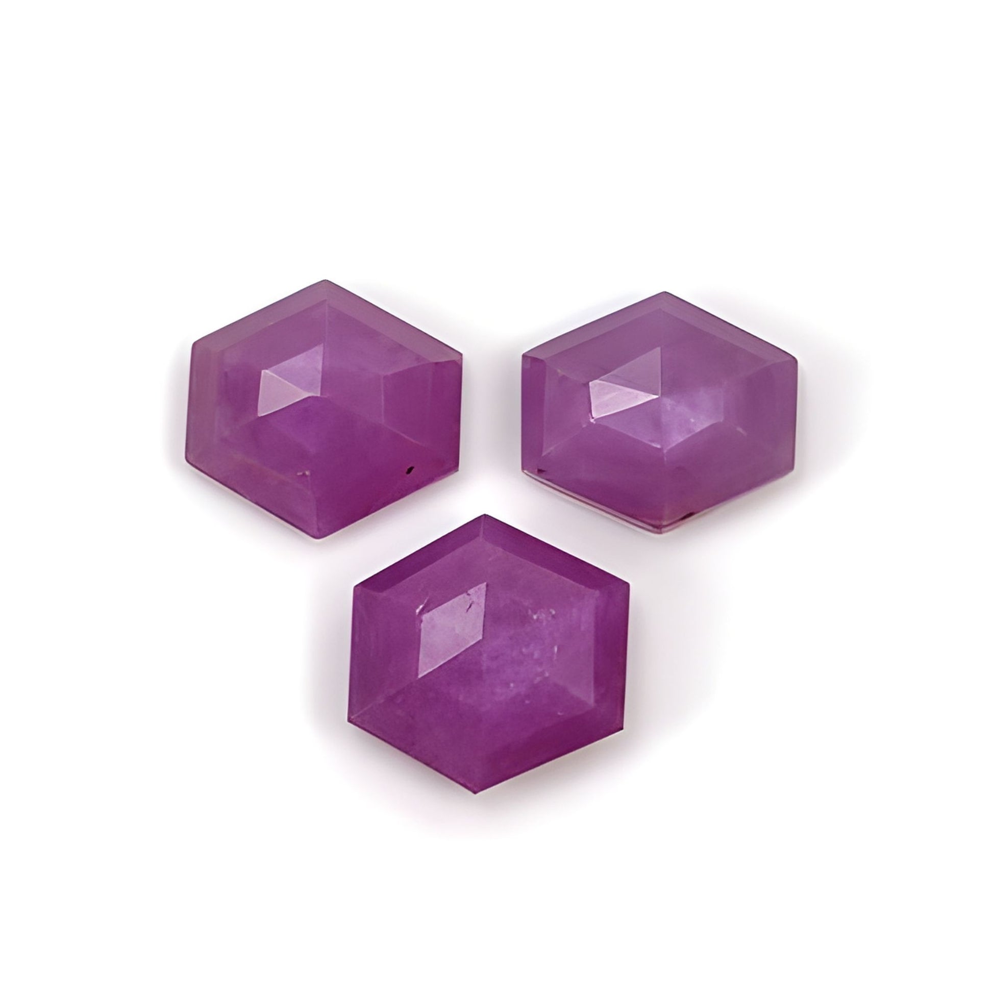 ruby hexagon shape step cut