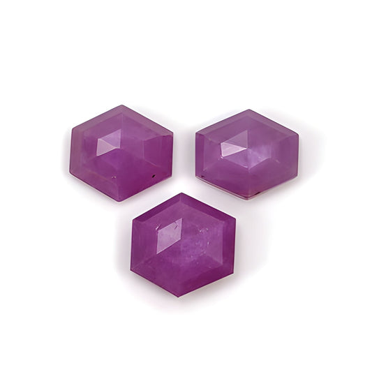 ruby hexagon shape step cut