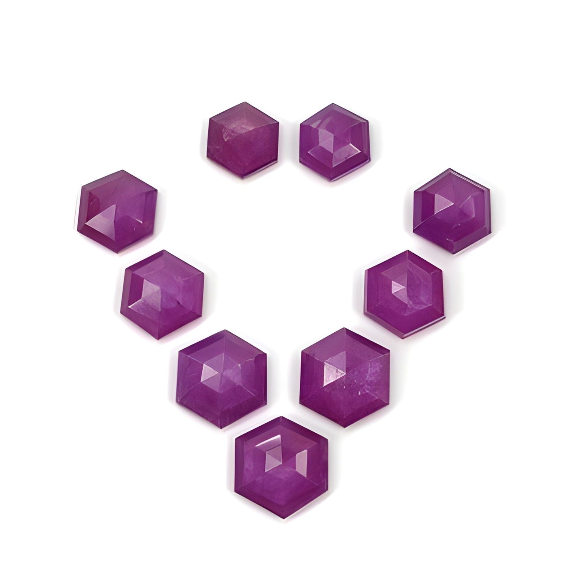 ruby hexagon shape step cut