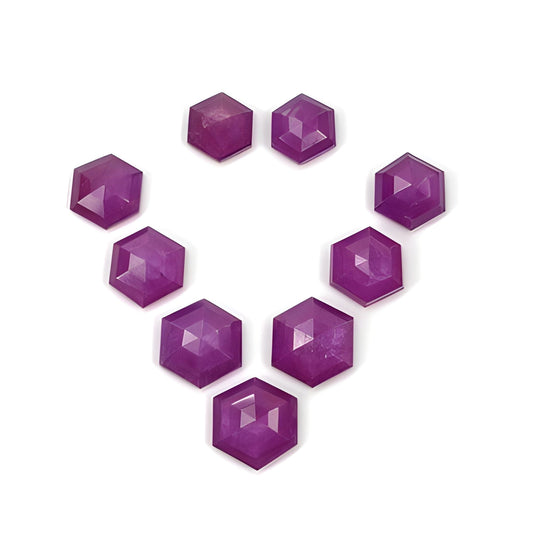 ruby hexagon shape step cut