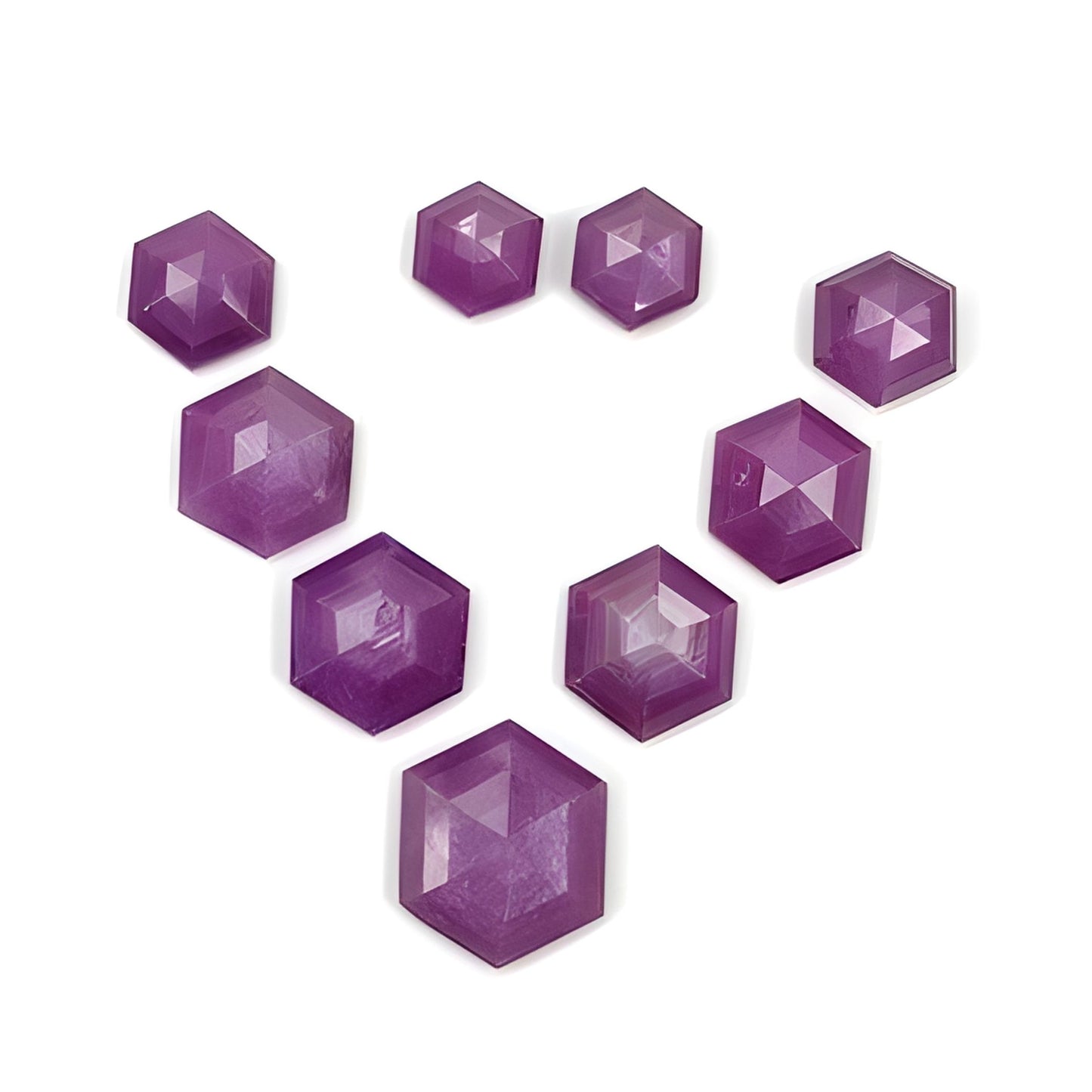 ruby hexagon shape step cut