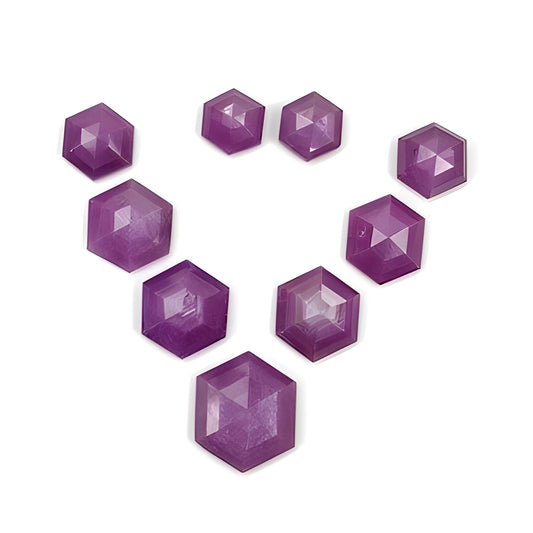 ruby hexagon shape step cut