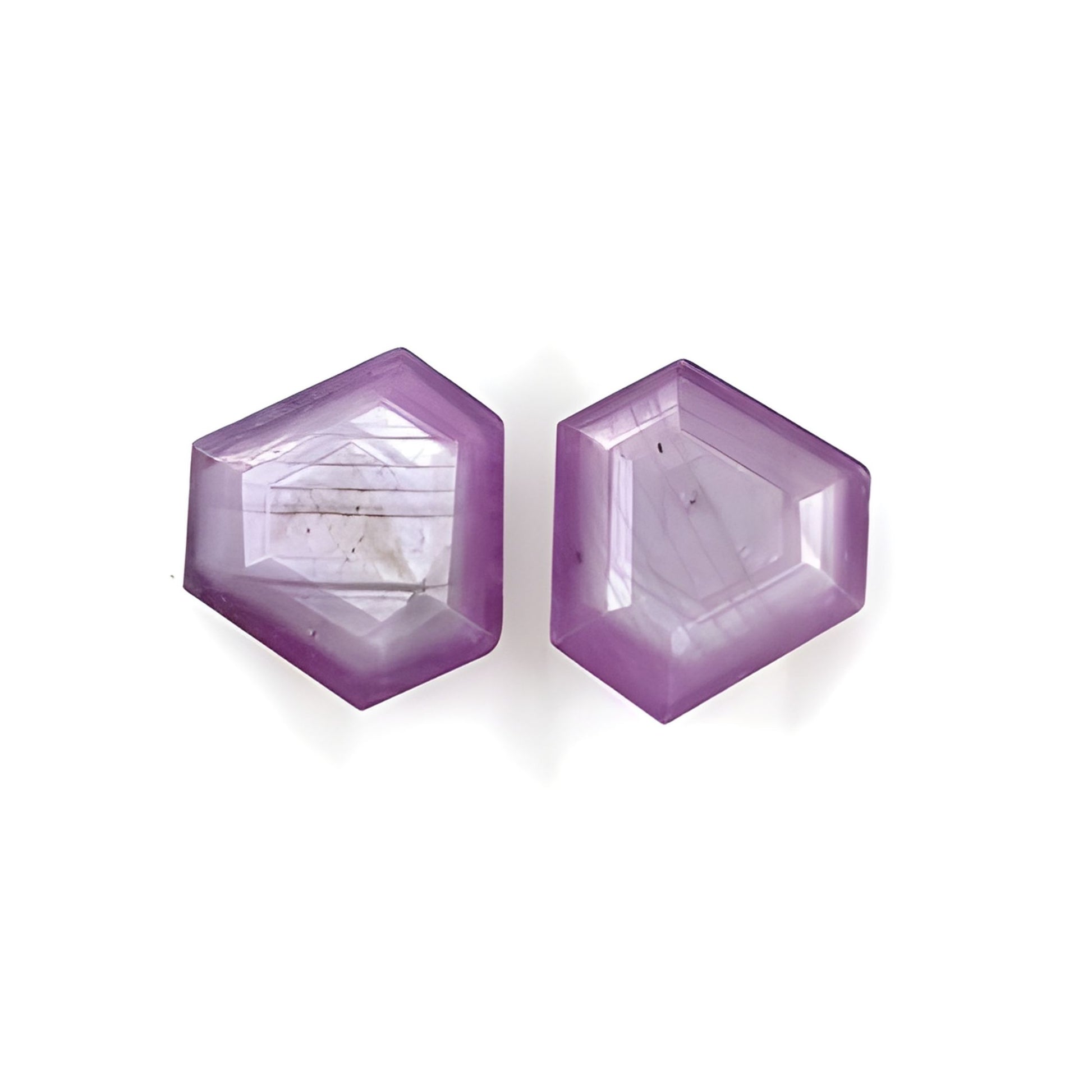 sapphire faceted cut hexagon shape