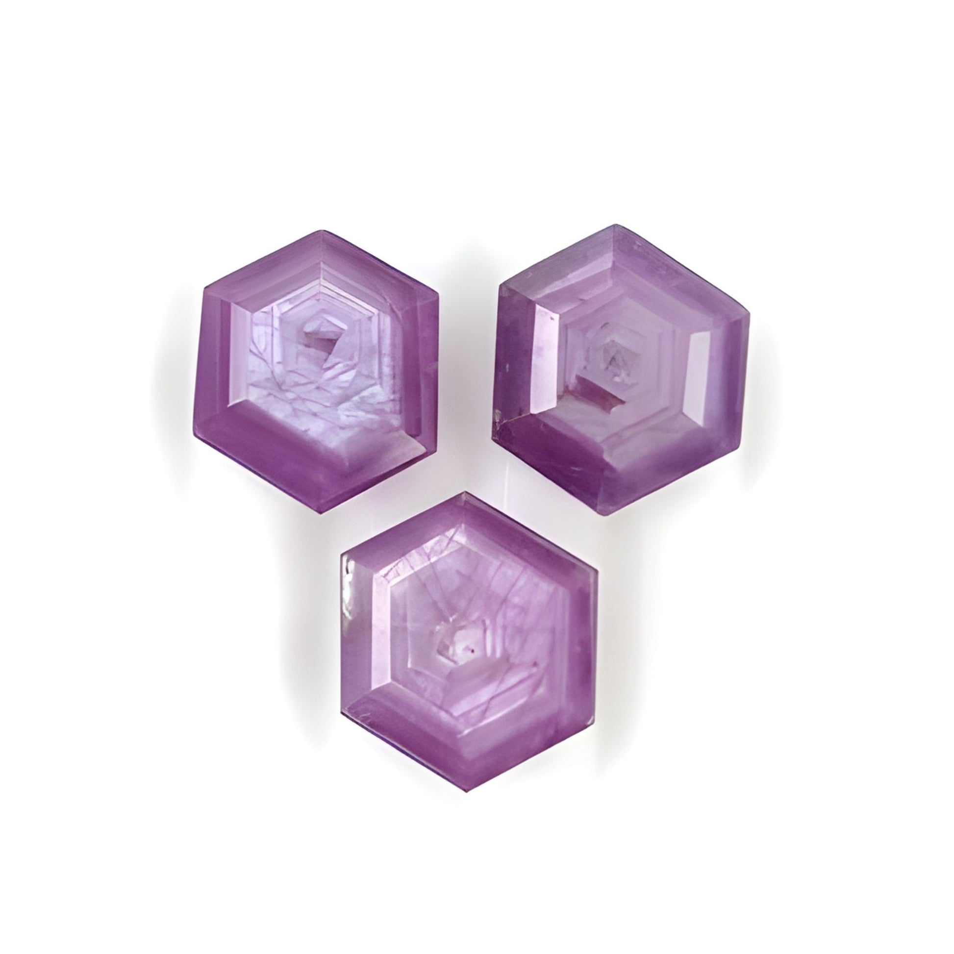 sapphire hexagon shape faceted cut