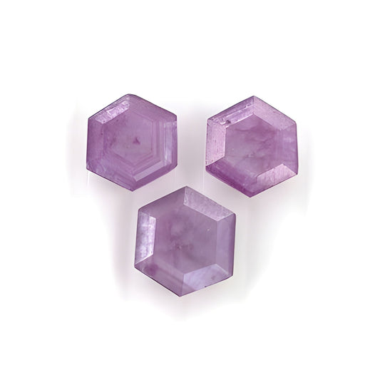 sapphire hexagon shape faceted cut