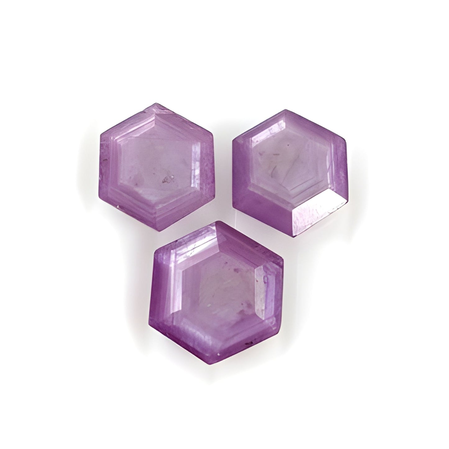 sapphire hexagon shape faceted cut