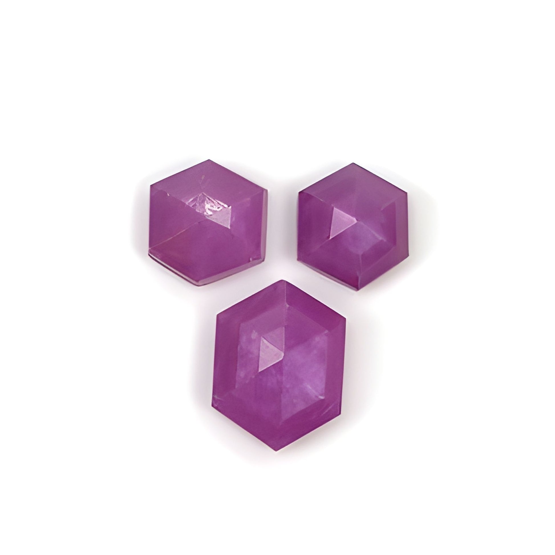 Raspberry Ruby Hexagon Shape Step Cut