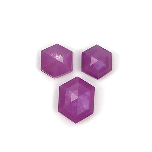 Raspberry Ruby Hexagon Shape Step Cut