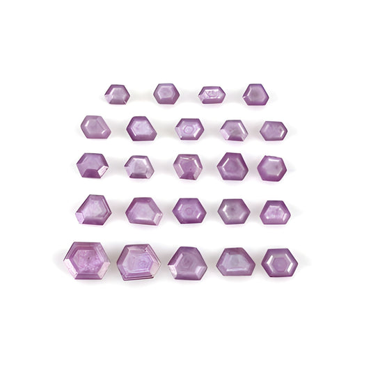 ruby hexagon shape faceted cut