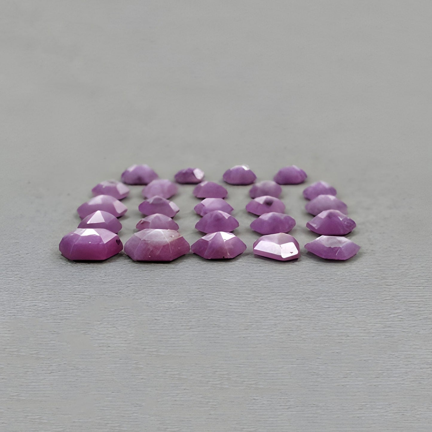 21.80cts Natural Untreated Raspberry Ruby Gemstone Faceted Cut Hexagon Shape 24pcs