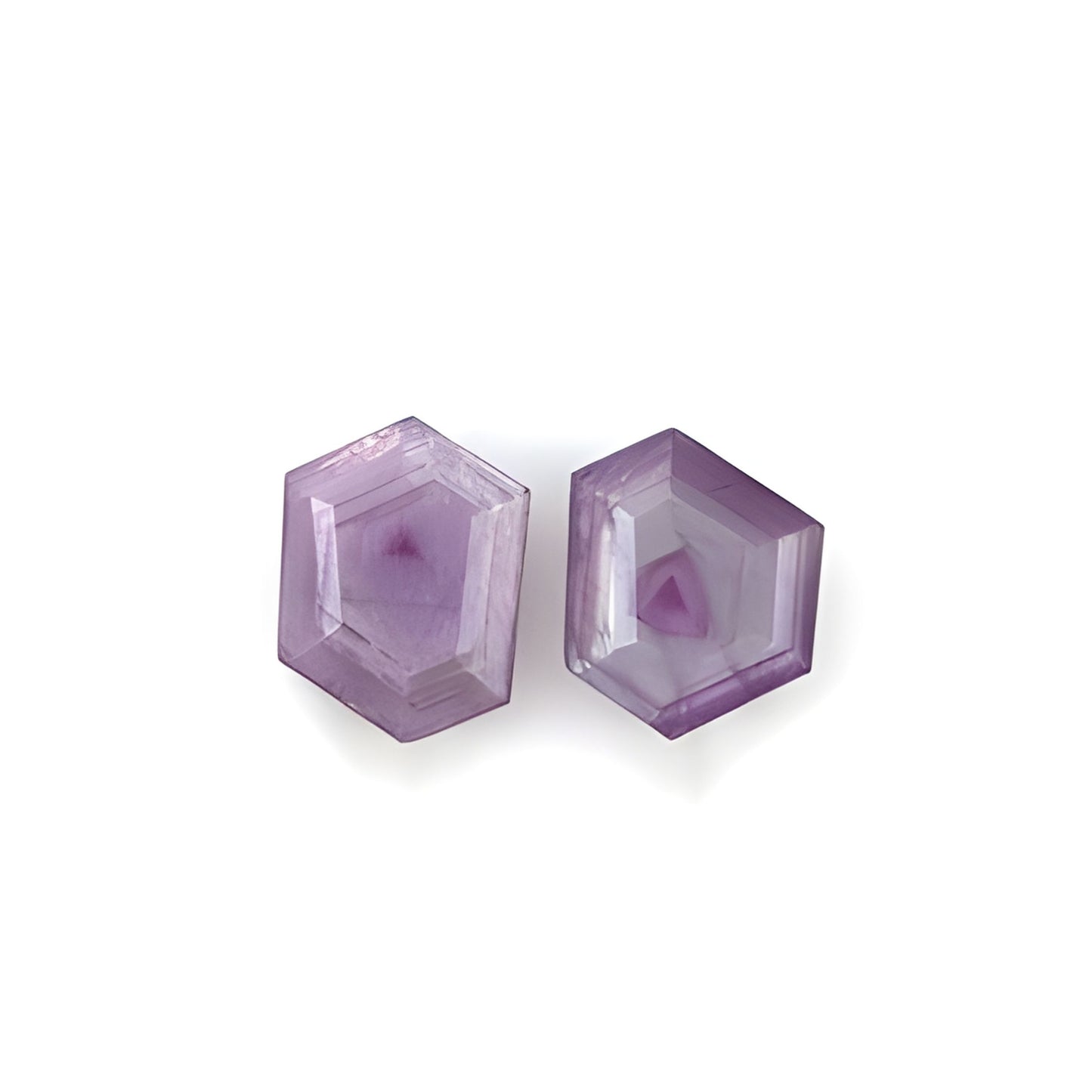 ruby hexagon shape faceted cut
