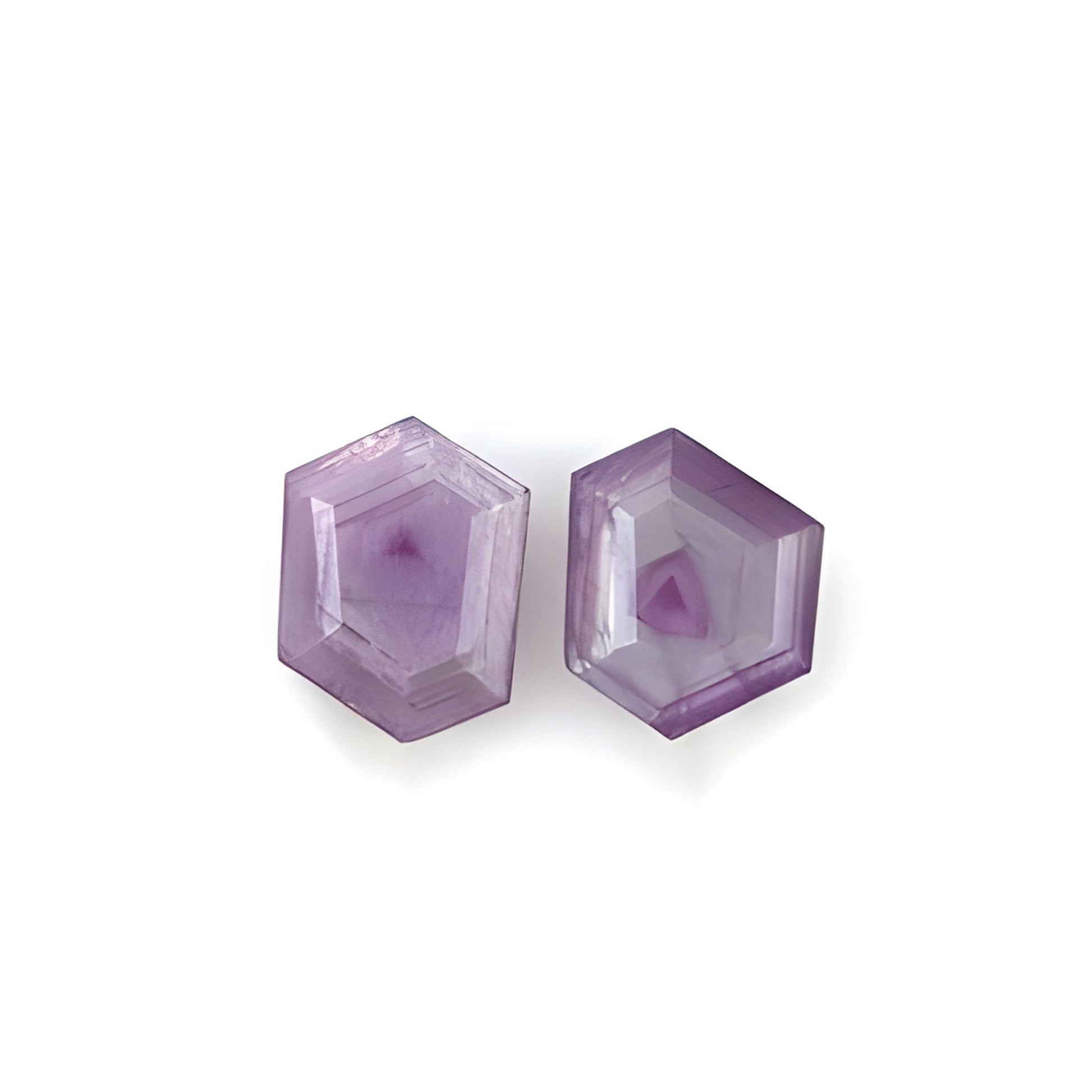 ruby hexagon shape faceted cut