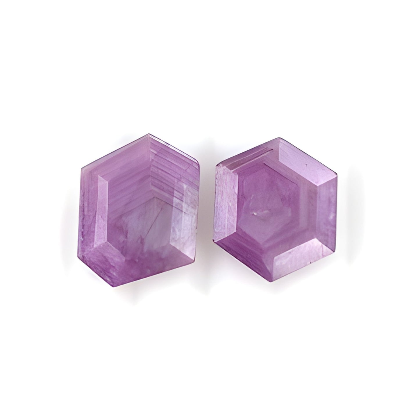 sapphire faceted cut hexagon shape