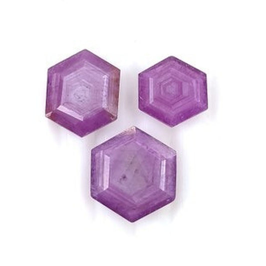 Raspberry Ruby Hexagon Shape Faceted Cut