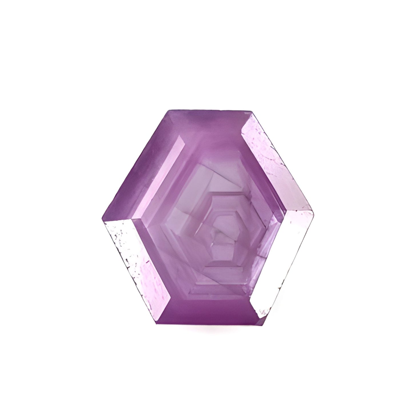 ruby hexagon shape faceted cut