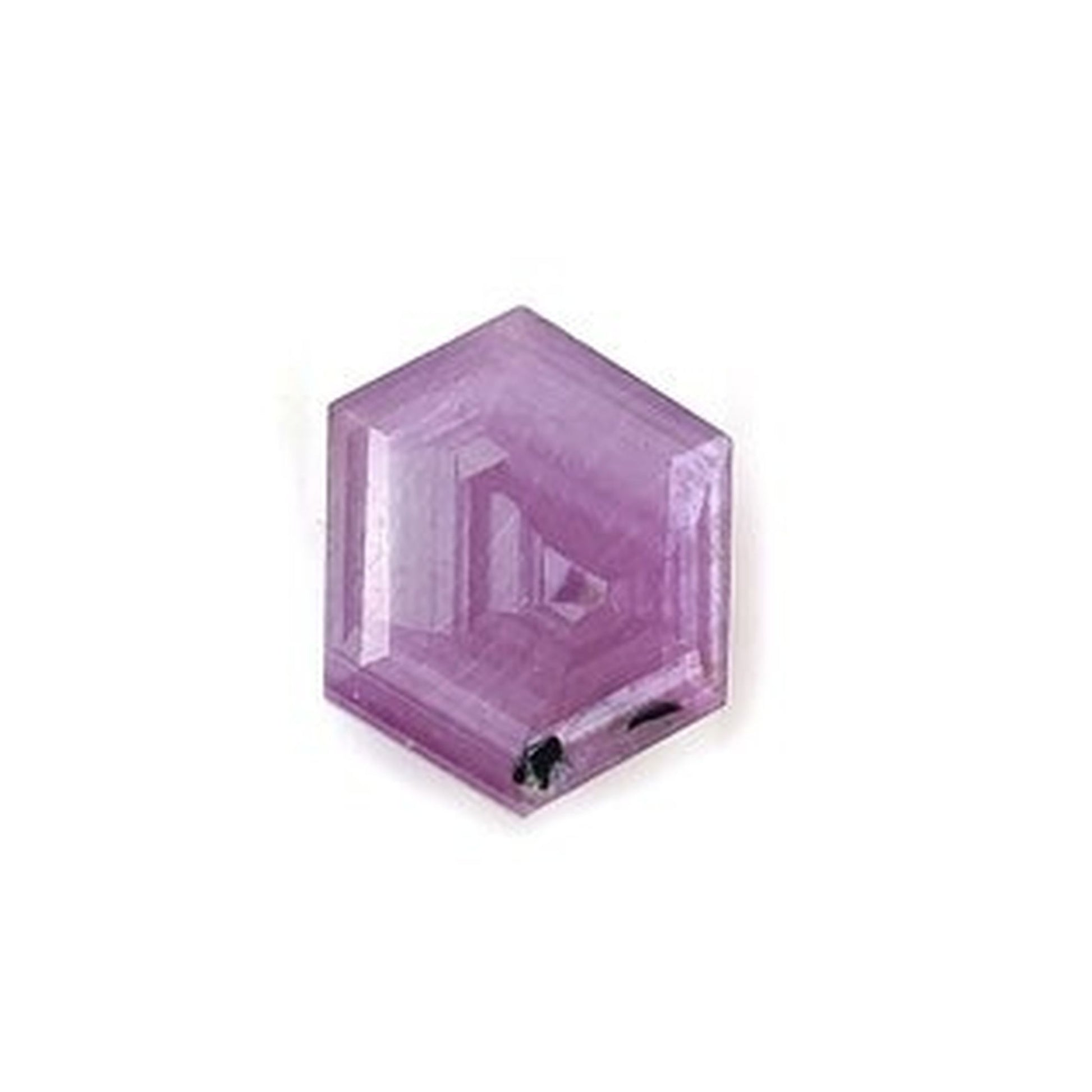 ruby hexagon shape faceted cut