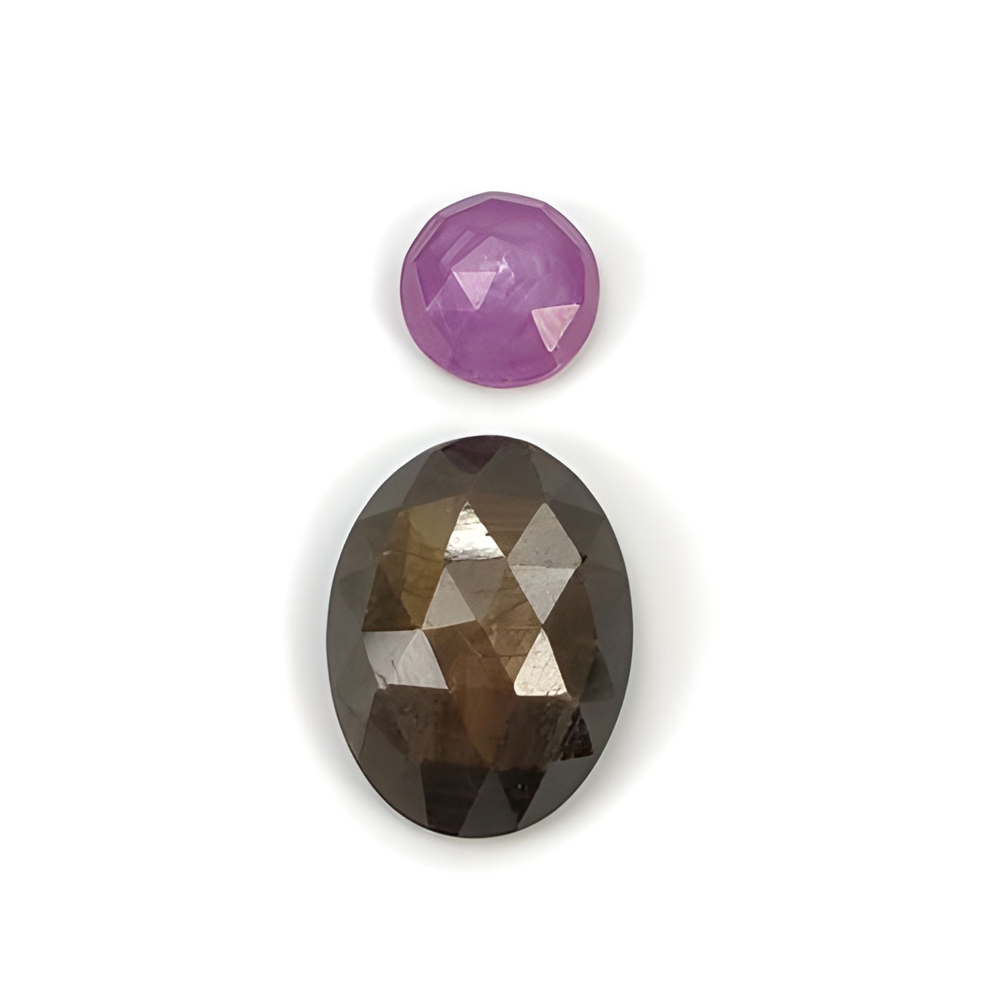 sapphire oval, round shape rose cut