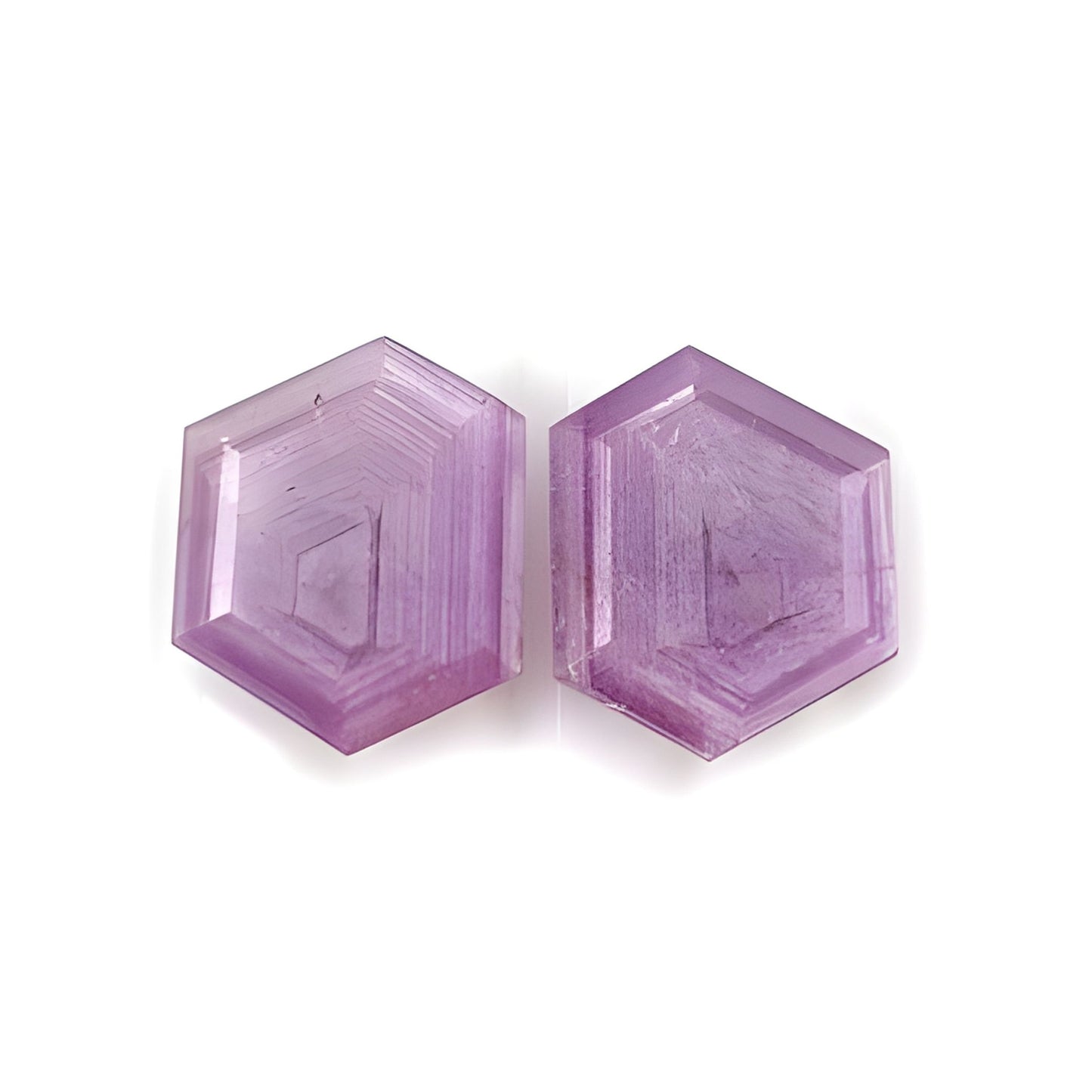 sapphire faceted cut hexagon shape