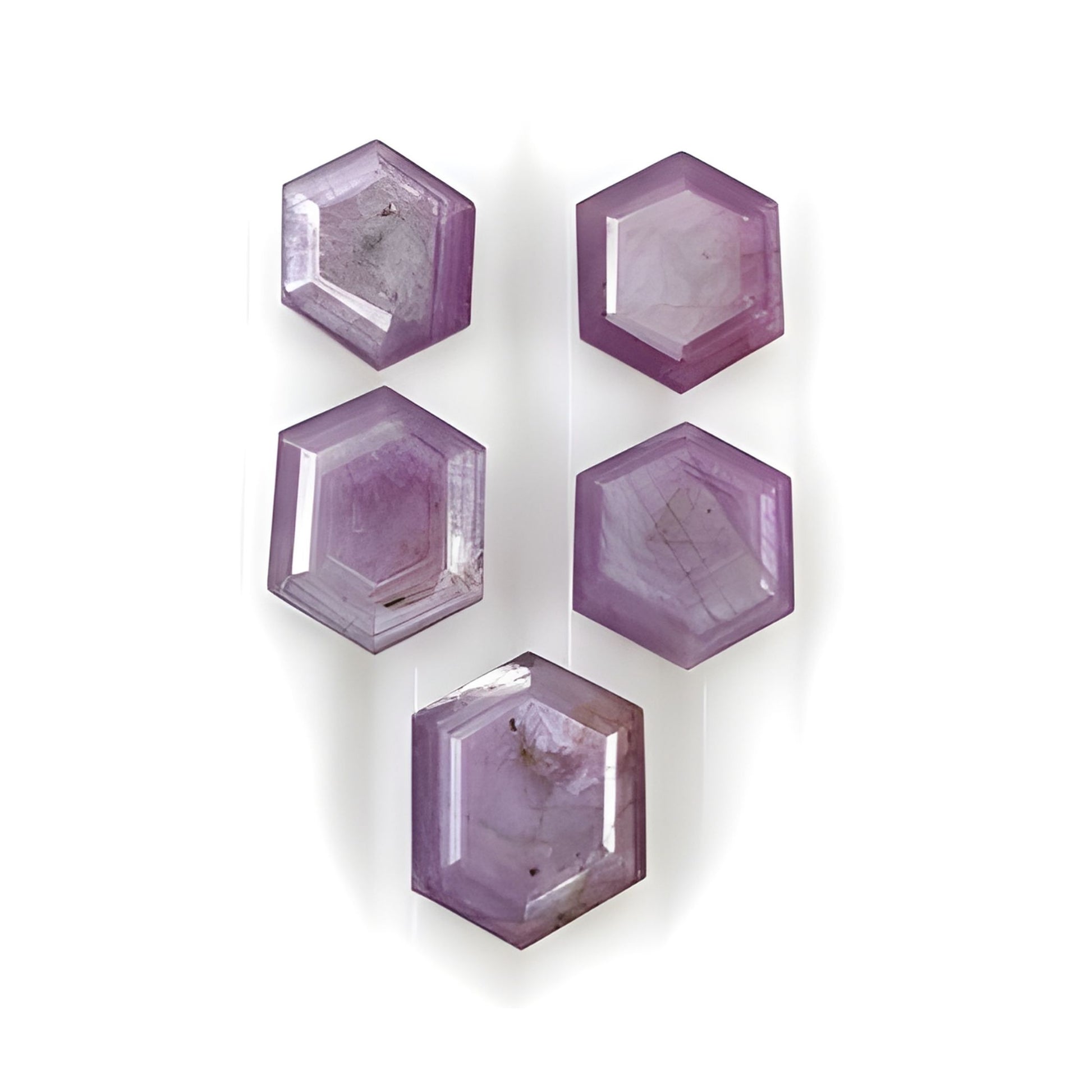 sapphire hexagon shape faceted cut