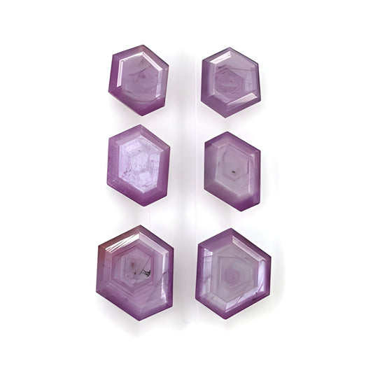 sapphire hexagon shape faceted cut
