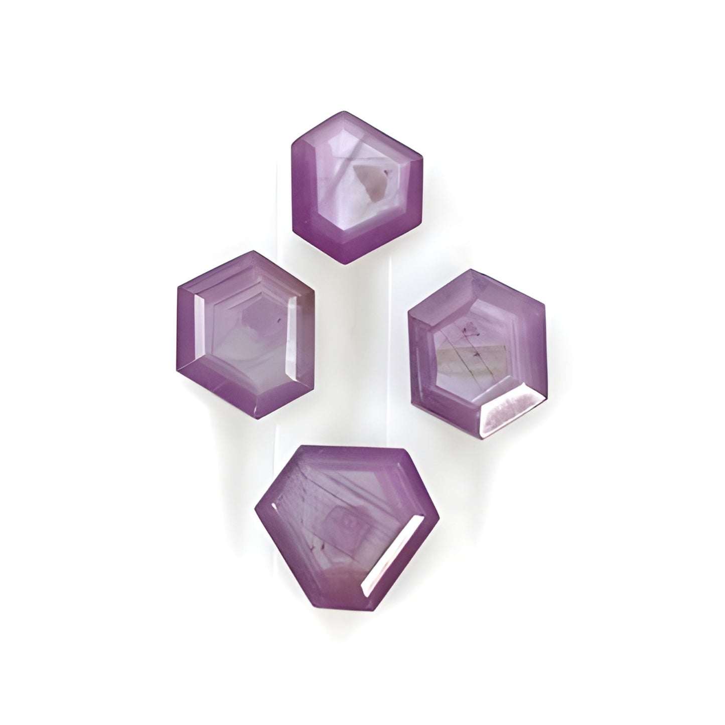 Raspberry Sapphire Hexagon Shape Faceted Cut