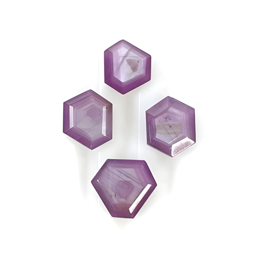 Raspberry Sapphire Hexagon Shape Faceted Cut