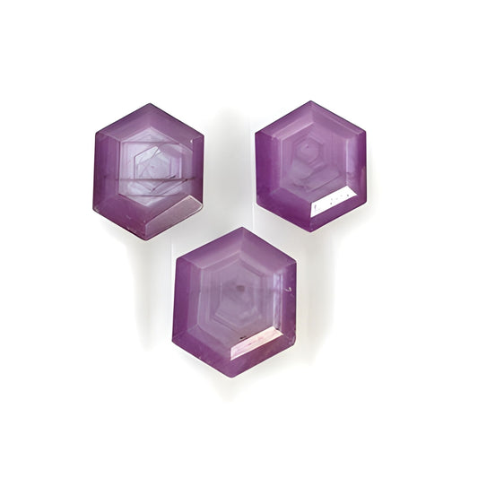 sapphire hexagon shape faceted cut