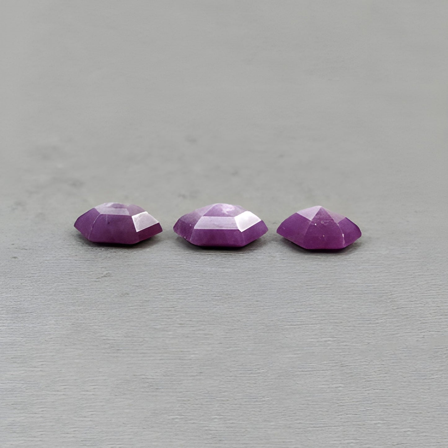 12.05cts Raspberry Sapphire Gemstone Natural Untreated Faceted Cut Hexagon Shape 3pcs