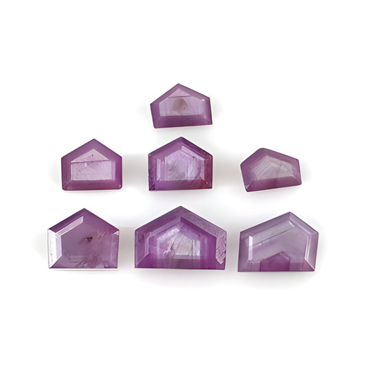 ruby uneven shape faceted cut