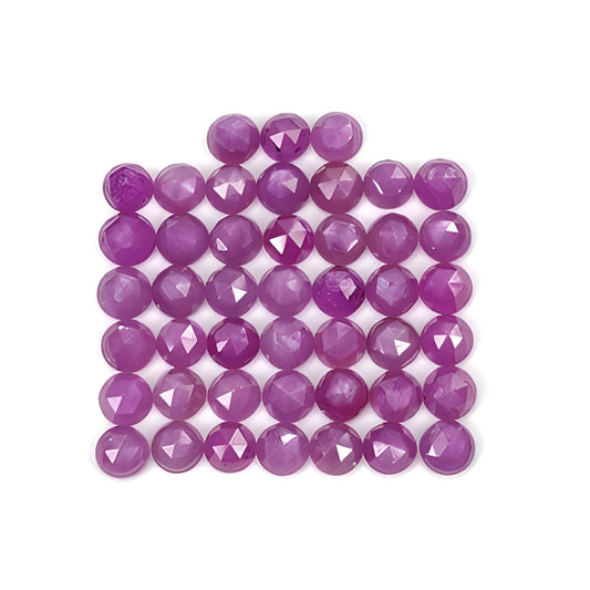 Raspberry Ruby Round Shape Rose Cut