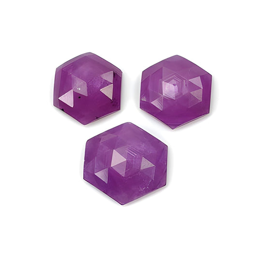 ruby hexagon shape step cut