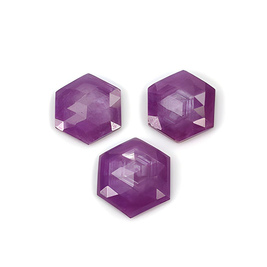 ruby hexagon shape step cut