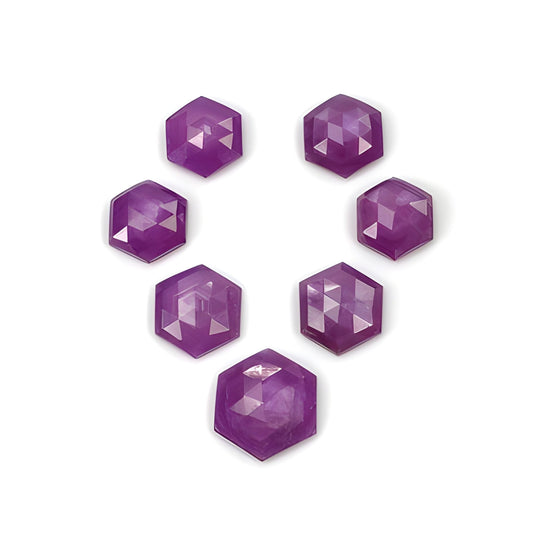 ruby hexagon shape rose cut