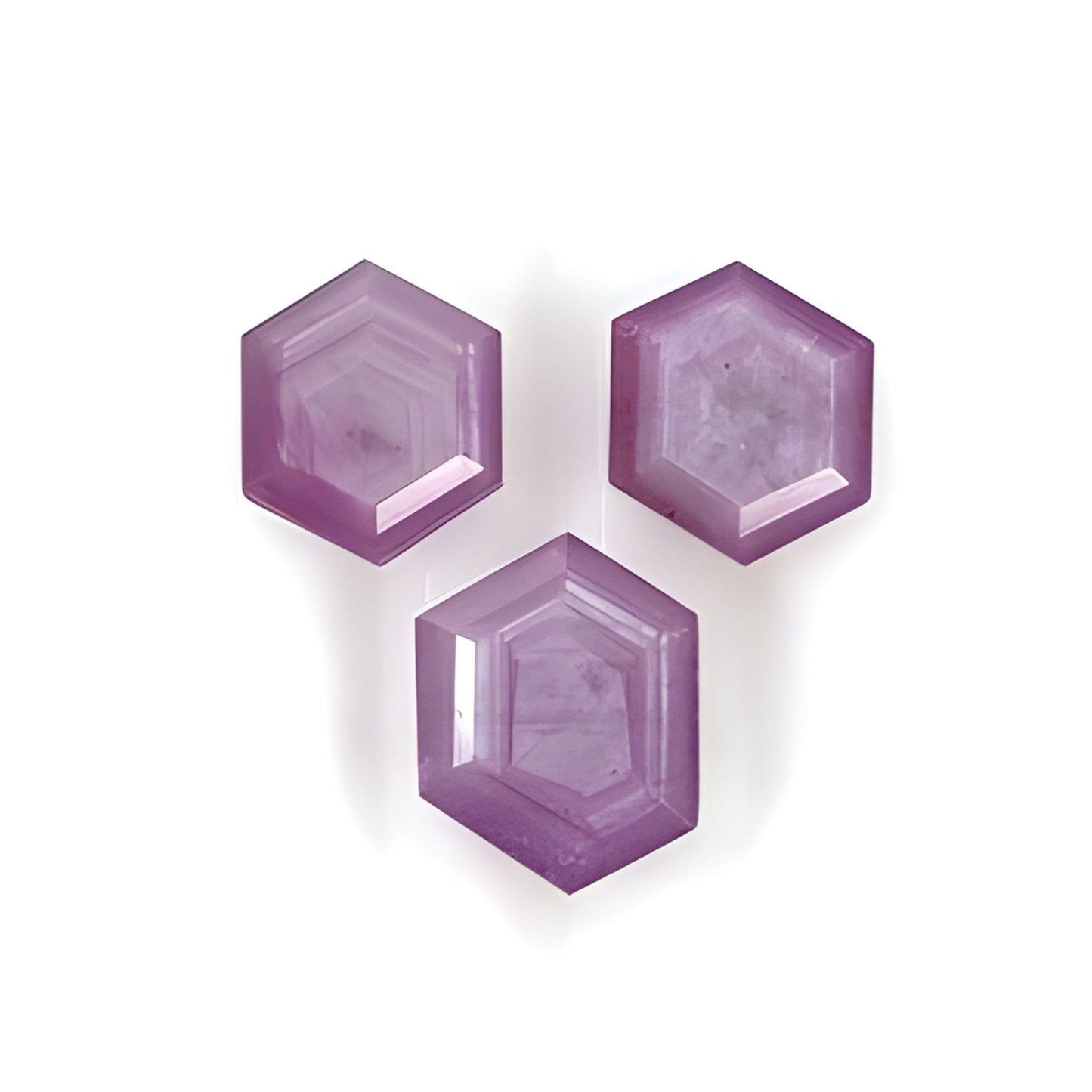 Raspberry Sapphire Hexagon Shape Faceted Cut