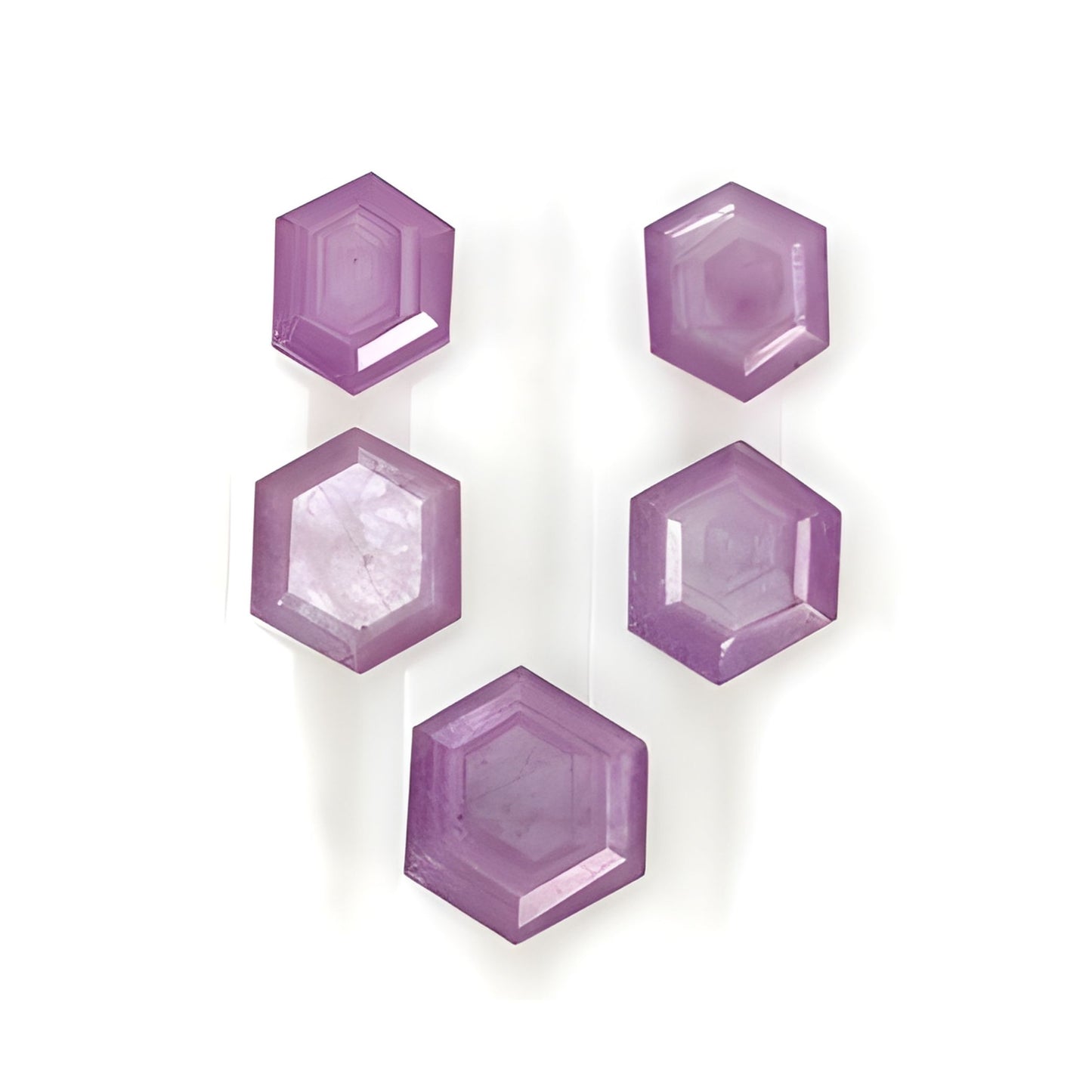Raspberry Sapphire Hexagon Shape Faceted Cut