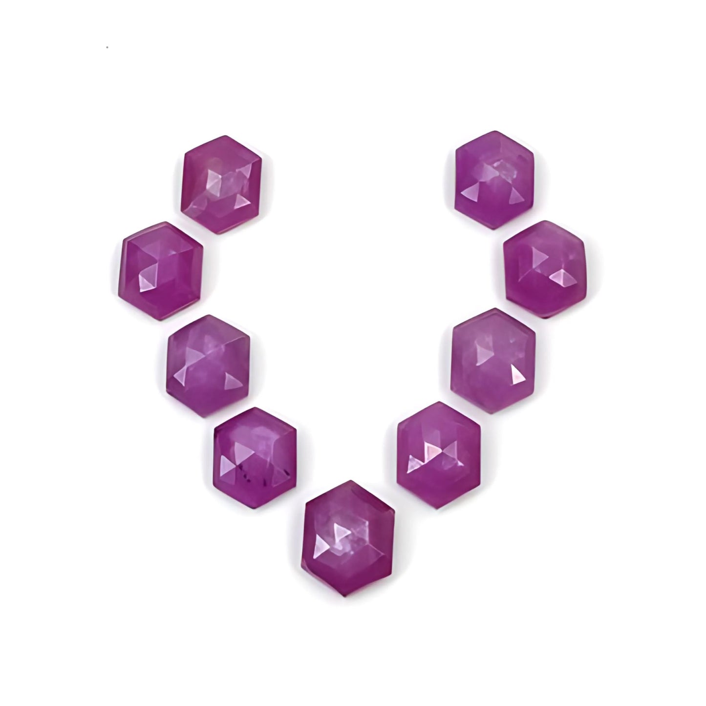 ruby rose cut hexagon shape