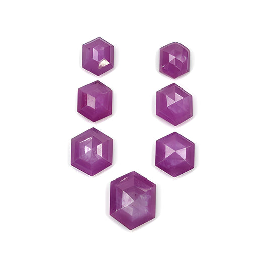 Raspberry Ruby Hexagon Shape Step Cut