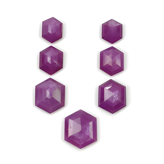Raspberry Ruby Hexagon Shape Step Cut