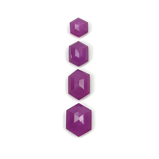 Raspberry Ruby Hexagon Shape Step Cut